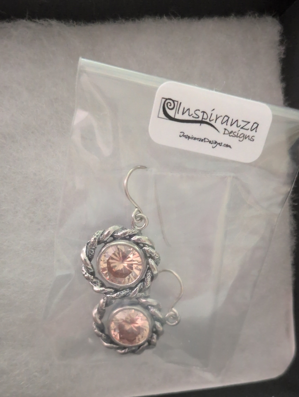 Inspiranza Sterling And Yellow CZ Rope-Frame Drop Earrings
